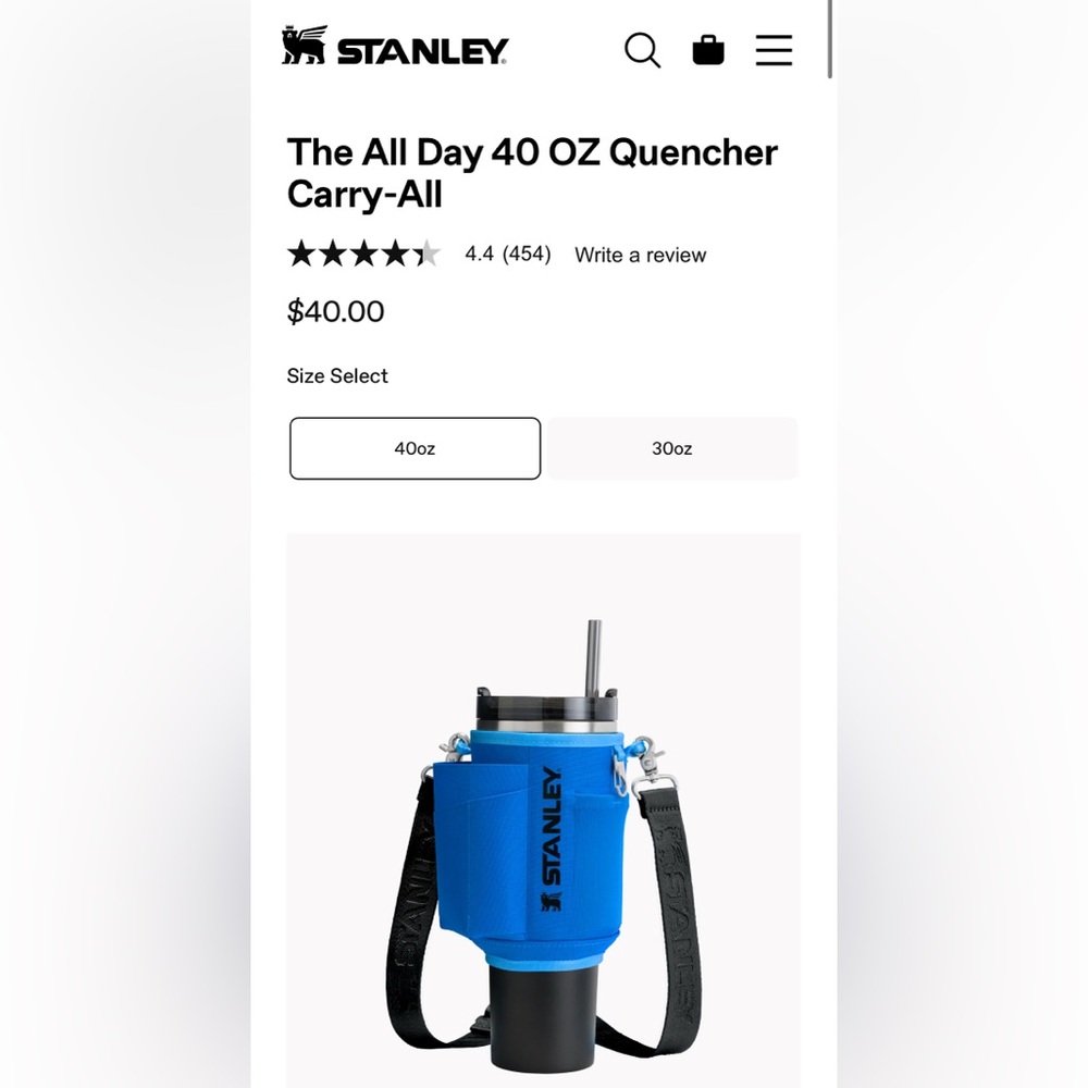 Stanley Quencher Carry-All in Bold Blue - Picture 4 of 4